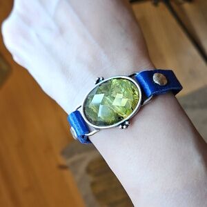 Lucky Brand Leather Blue and Green Women's Bracelet- Sample Sale Vintage New